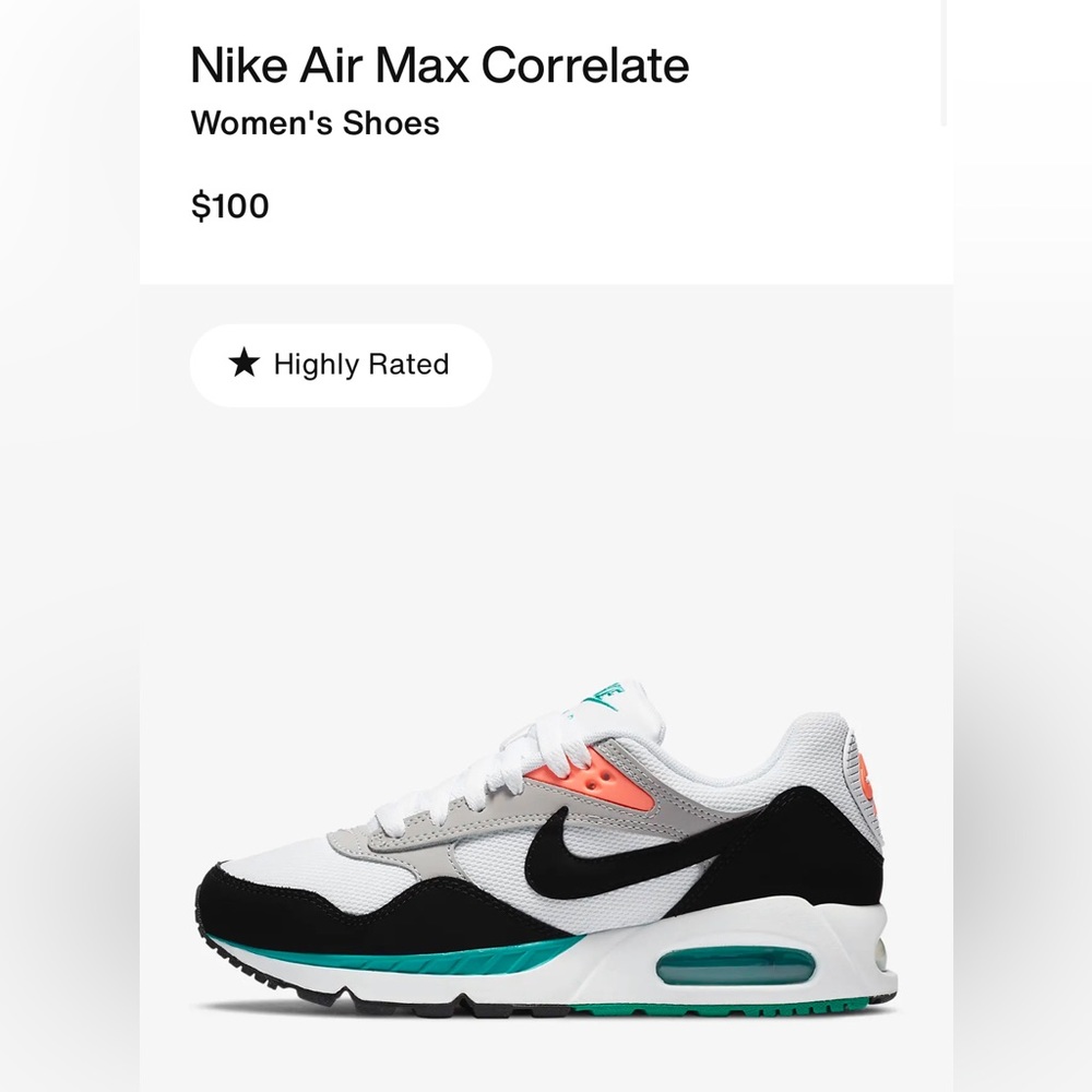 Size 6.5 Women’s Nike Air Max Correlate shoes